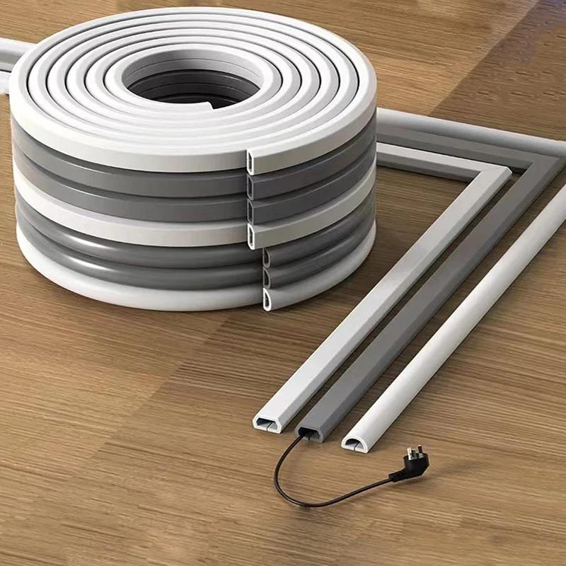 3-meter PVC Flexible Cable Tray, Surface-mounted, for The Storage and Covering of Wires and Fiber Optics, with Cover Strip