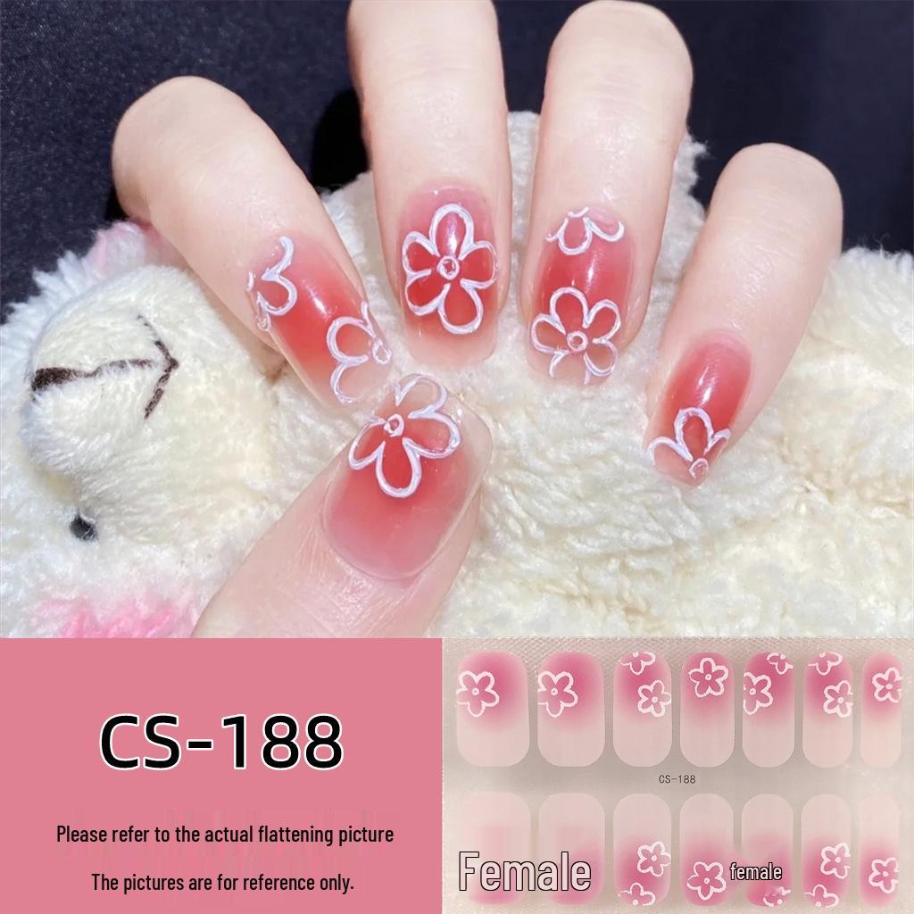 Waterproof Long-Lasting No-Bake 3D Gel Nail Stickers - Removable & Wearable Full-Cover Nail Polish Patches for Women