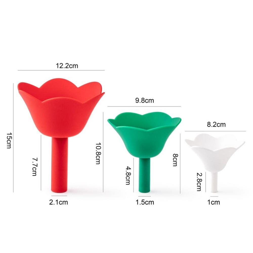 3Pcs/Set 8/10/12cm Liquid Dispensing Funnel Creative Wine Funnel Flower Shaped Funnel  Condiments