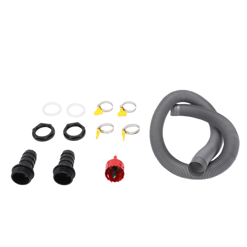 12pcs Rain Butt Diverter Kit with Adjustable Valve 1.25 Inch Hose Water Butt Connector Pipe Link Kit