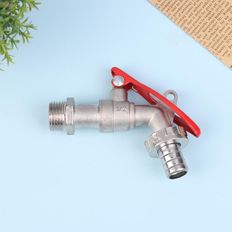 1Pc Garden Hose Faucet With Lock Water Tank Connector Replacement Tools 1/2 Inch 3/4 Inch Zinc Alloy Thread Lockable Faucet