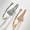 Open Adjustable Micro-paved Zircon Fan-shaped Bracelet for Women