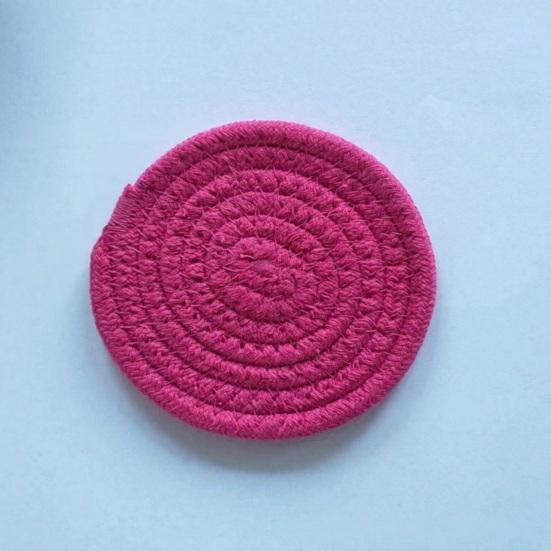 Yousheng 8Pcs Cotton Woven Coasters for Drinks, Absorbent Coasters Set with Holder, Wear-Resistant Insulating Heat-Resistant Coasters for Cups Teapots