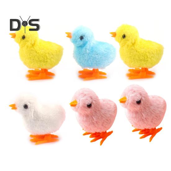 

6 шт. заводных игрушек плюшевые цыплята заводные игрушки реалистичный внешний вид имитация цыплят фигурки пушистые цыплята игрушки разноцветный