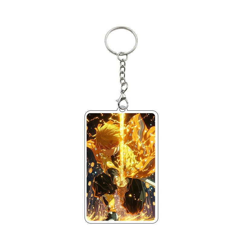 Anime 8cm Kamado Tanjiro Nezuko Agatsuma Zenitsu Cartoon Characters Acrylic Keychain Accessories Car Pendant Gifts Toy Wholesale