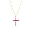 Necklace - LUXENTER - Amku - 18-karat Yellow Gold - Ruby Zirconia - Length 42 Cm