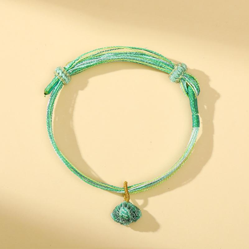 Five-Color Dragon Boat Zongzi Bracelet for Kids - Hand-Woven Iridescent Rope Accessory
