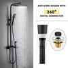Extension Shower Hose SUS304 Pipe Black Garden Hoses 1.5/2M Water Accessories New Pipes Pull Bathroom Extendable Watering Home