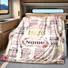Vintage Milestone Birthday Blanket Personalized Name Soft Comfortable Stylish Blanket Car Blanket Perfect For Travel Camping Outdoor Home Suitable For