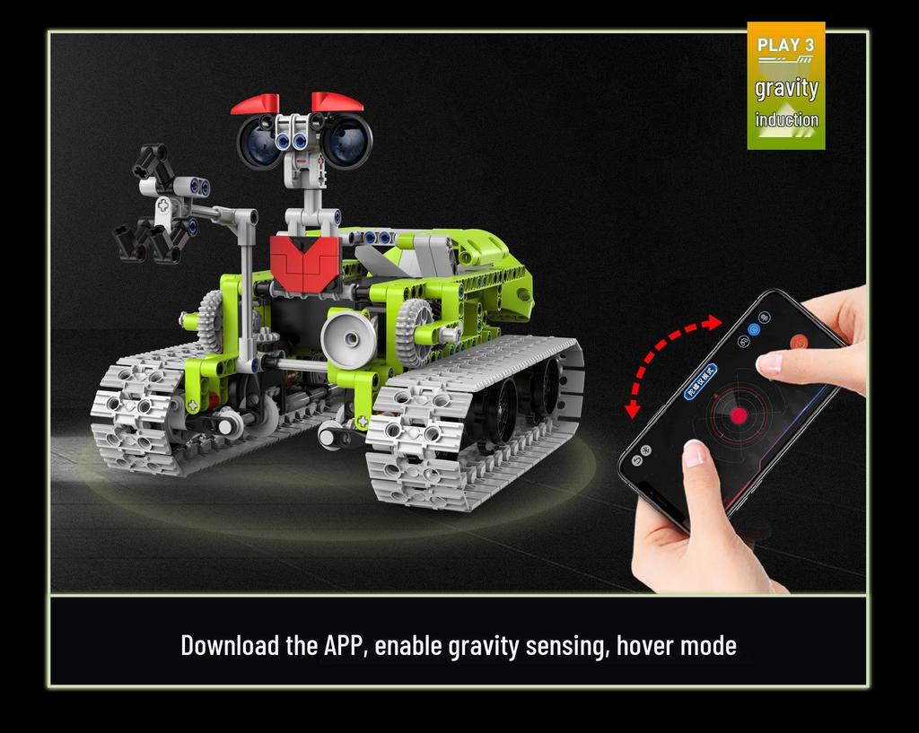 Programmable 5-in-1 Remote Control Moon Robot for Science Education, Compatible Building Blocks
