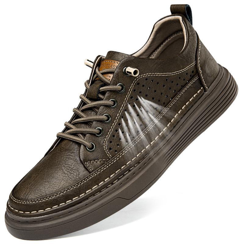 Fashion Genuine Leather Casual Shoes for Men Shoes Design Sneakers Male Comfortable Cow Leather All-match Comfortable Skate Shoes Man