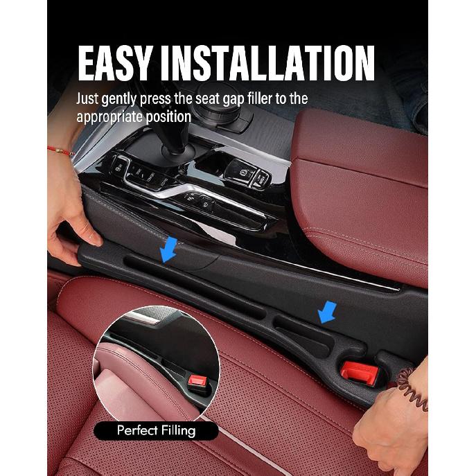 Car Seat Gap Filler, Seat Side Gap Filler With Organizer, 2 In1 Seat Crevice Blocker, Universal Fit Car SUV Truck Fill The Gap Between Seat & Console