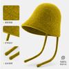 Autumn and winter knitted hat women's face small ear protector wool hat lace-up versatile windproof warm ear protector pullover hat