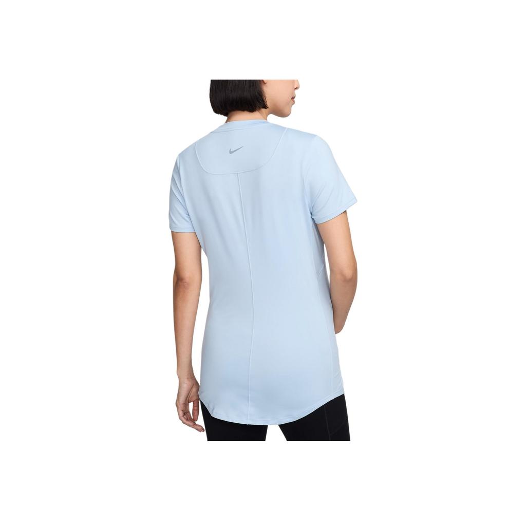 Nike Dri-Fit One Solid Color Round Neck Pullover Slim Fit Short Sleeve T-Shirt Women T-Shirt Light-Blue FN5002-440