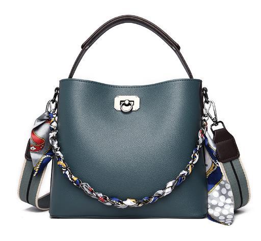 Bag New Product Design Niche Bucket Bag ODM Generation Leather Lychee Pattern Portable Messenger Bag Free Silk Scarf