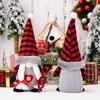 Charming Red And Black Checkered Gnome Statues Perfect For Christmas Holiday Decor