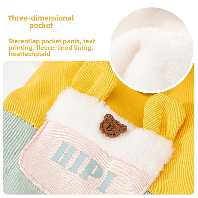 New Dog Autumn and Winter Thickened Warm Three-dimensional Pocket Traction Four-legged Cotton-padded Clothes Small Dog Cat Pet Clothes