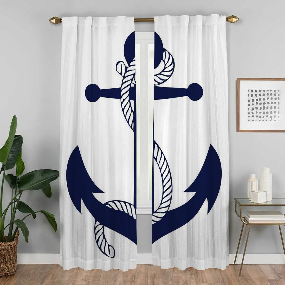 Curtains for Living Room Curtain Anchor Blackout Curtains 2 Pieces Partition Tulle for Bedroom Shades Halloween Decoration Child
