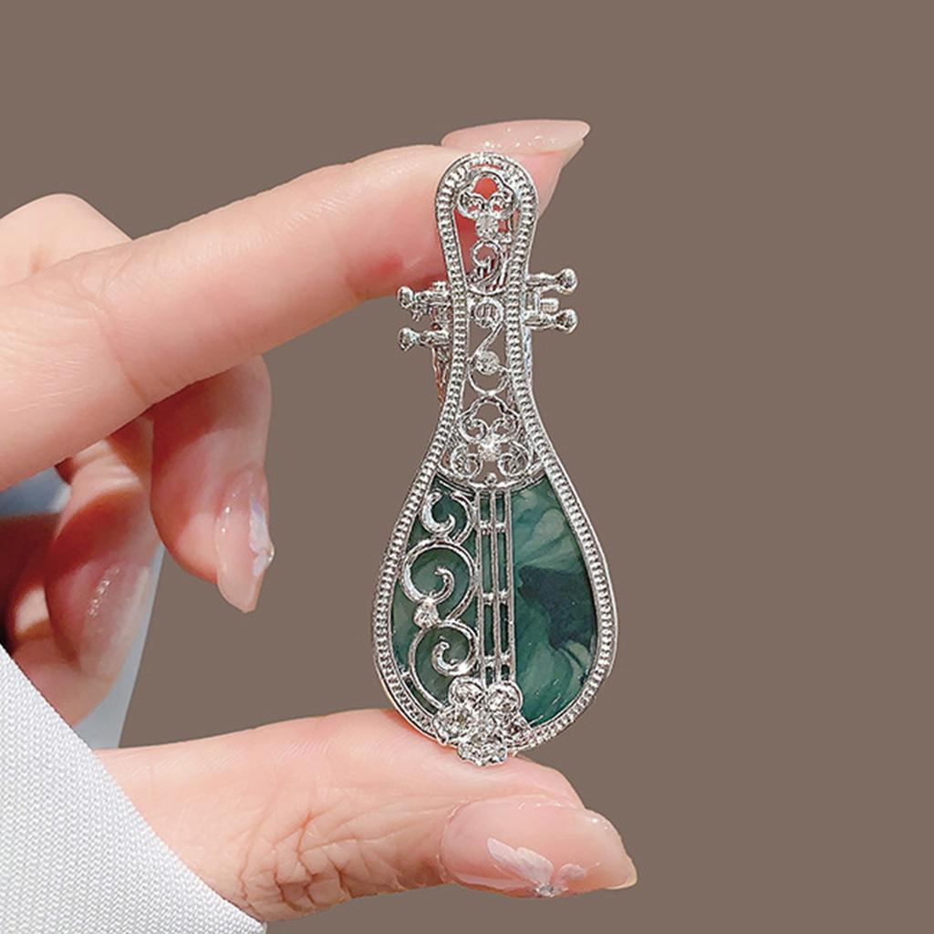 Creative Chinese Styles Pipa Hair Clip With Ink Painting Designs For Women And Culture Enthusiasts Side Bangs Barrettes