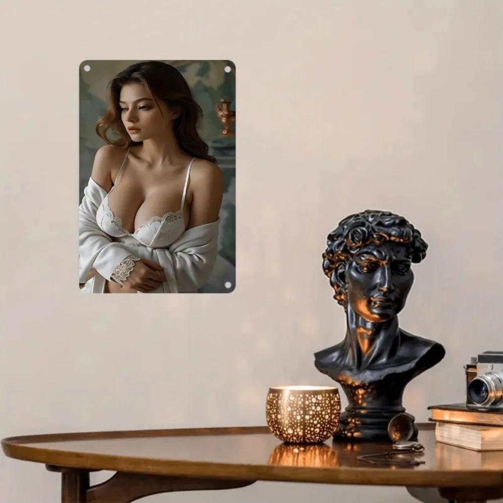 Vintage Europäische Wandkunst, Eleganter Weißer Blumendruck, Gerahmloses Minimalistisches Wohnaccessoire, Bereit zum Aufhängen, Geschenk