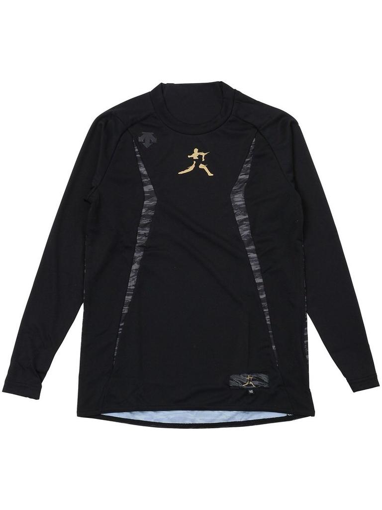 DESCENTE Junior Round Neck Long Sleeve Relaxed Fit Size 140 Shirt, Black,