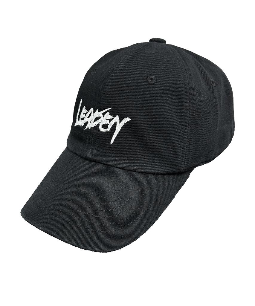 LEADEN Vintage Washed Calligraphy Ball Cap [Black]