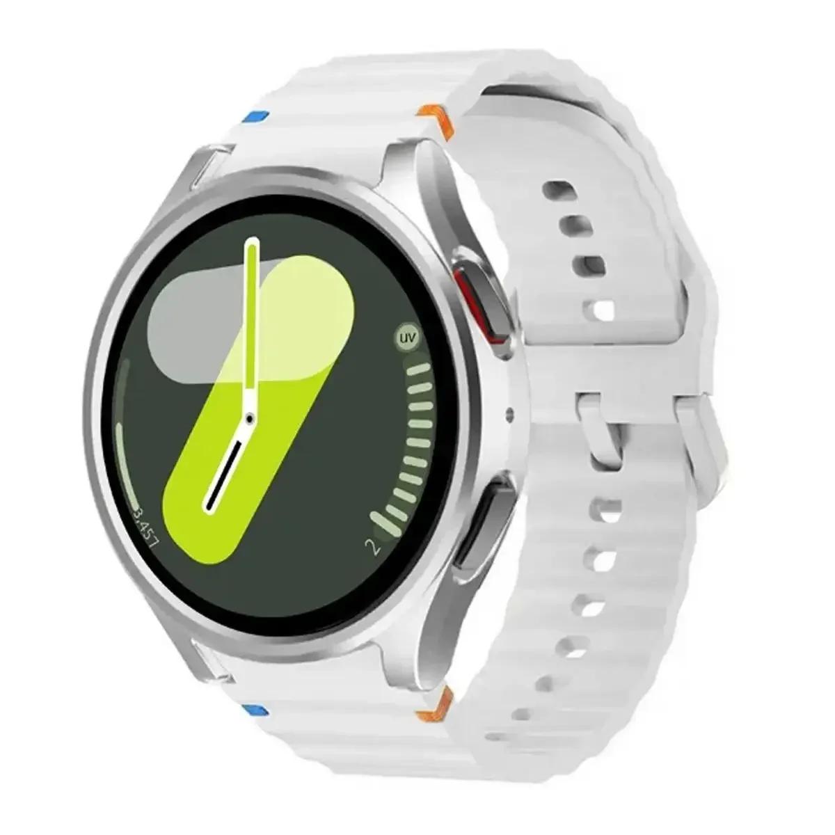 

Чохол+Ремінець для Samsung Galaxy Watch 7 6 5 4 40мм 44мм Силіконовий офіційний Ремінець ПК Захисна Кришка Бампер для Galaxy Watch 6Classic Galaxy 4 Clasic 42mm