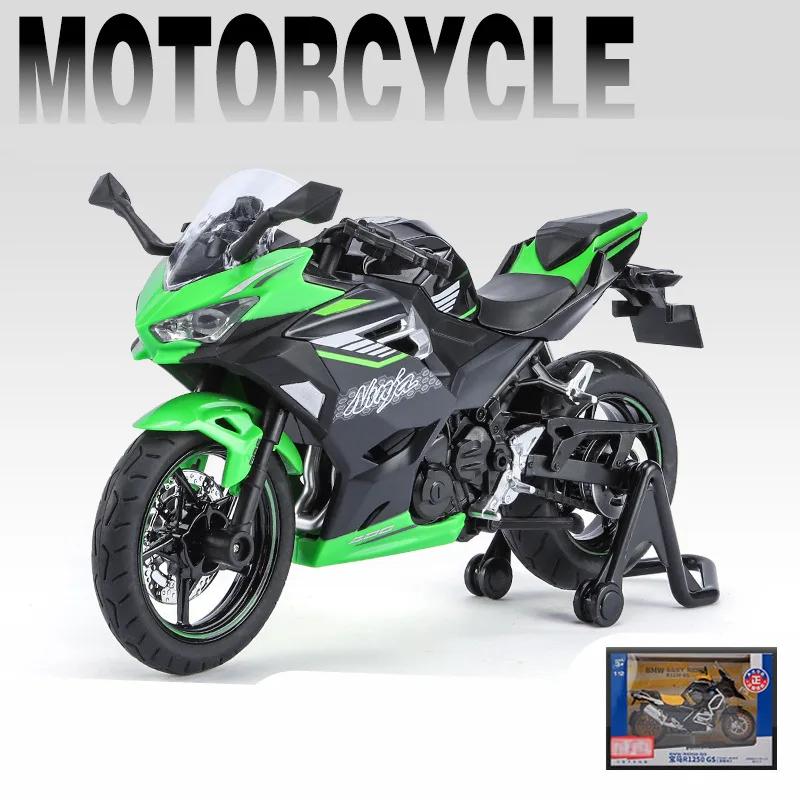 1:12 Kawasaki Ninja 400 Alloy Sports Motorcycle Model Diecast Street Race Motorcycle Model Simulation Sound And Light Kids Gifts