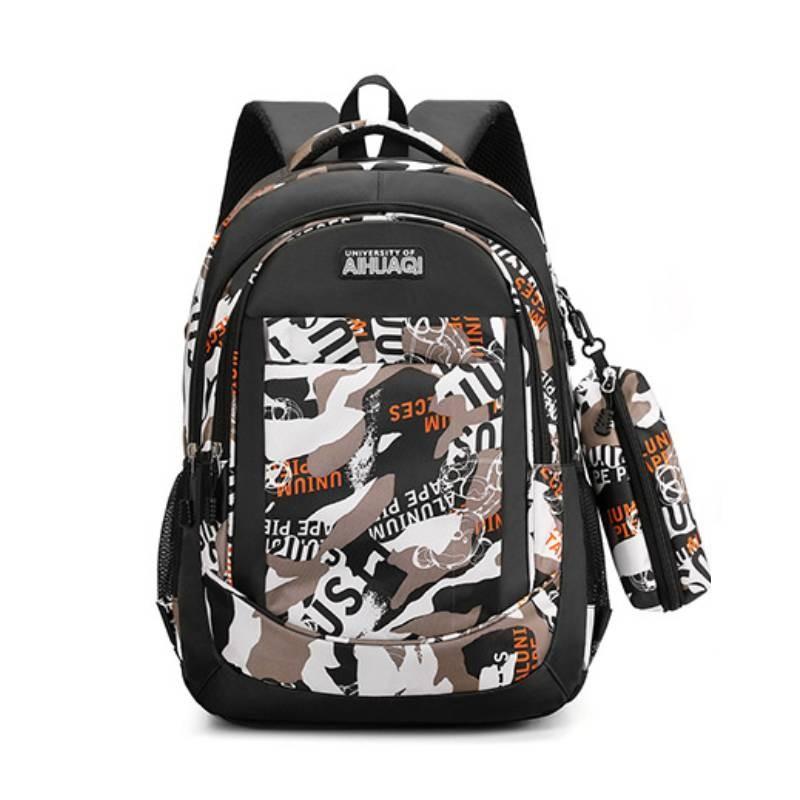 Oxford Fabric Student Backpack With Breathable Design For High School And College Use