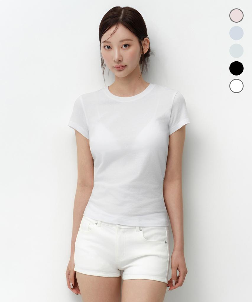 MUSINSA STANDARD WOMAN Sheer Slim T-Shirt (5 Colors)