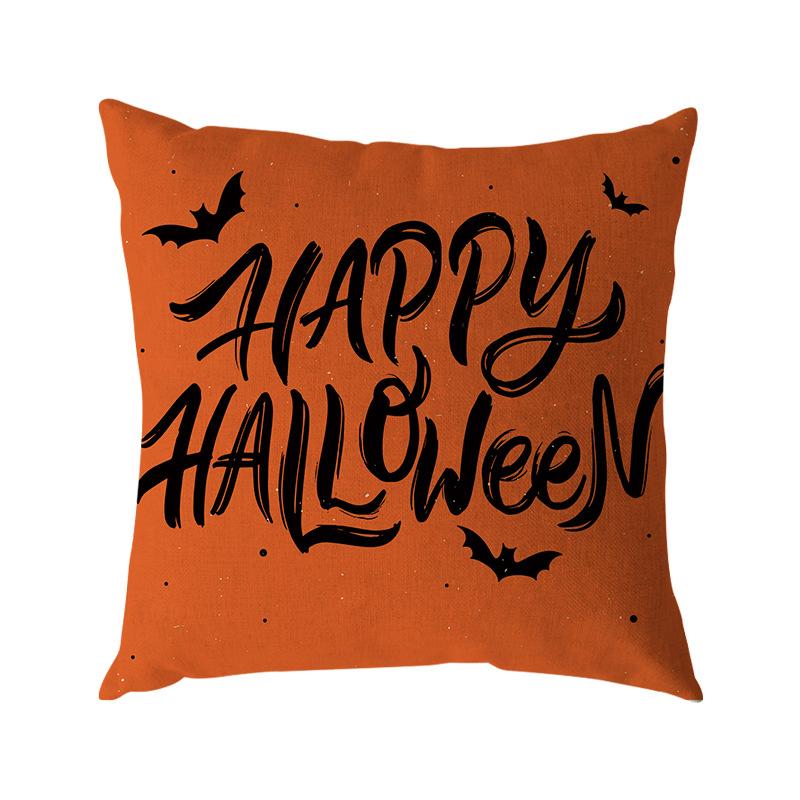 Funda de Almohada de Lino de Halloween Impresión Digital Decoración Festival de Halloween Almohada para Sofá