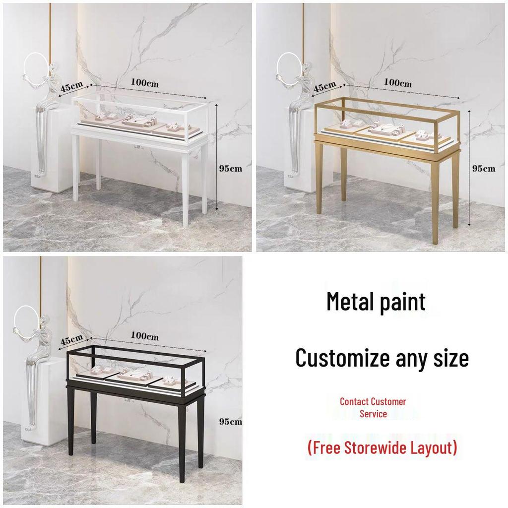 Luxury Gold Jewelry and Jade Eyewear Display Cabinet