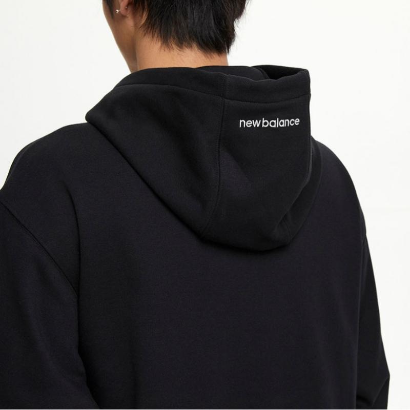 New Balance Nbn0f11203 Uni Essential Small Logo Hoodie  Black