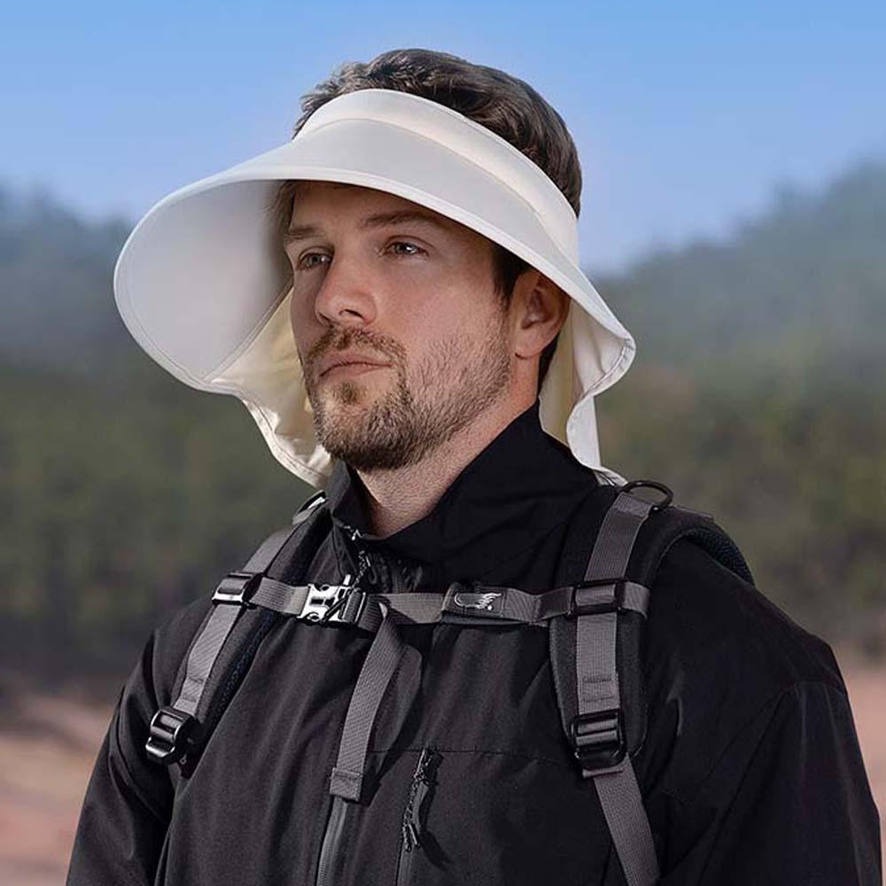 Ice Silk Summer Men Visor Cap Wide Brim Mountaineering Cap Fashion Sun Cap  Famale
