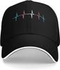 Transgender Herzschlag EKG Baseballkappe Polyester Verstellbar Outdoor Golf Papa Hut Unisex