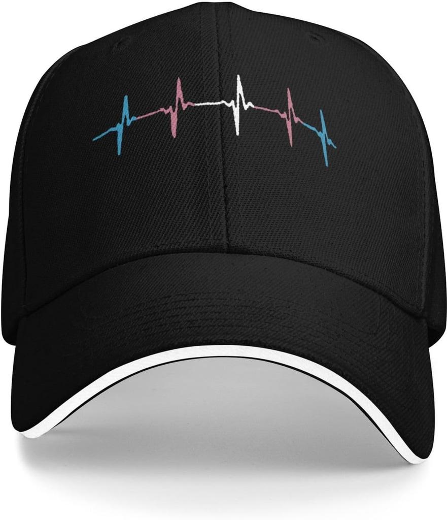 Transgender Herzschlag EKG Baseballkappe Polyester Verstellbar Outdoor Golf Papa Hut Unisex