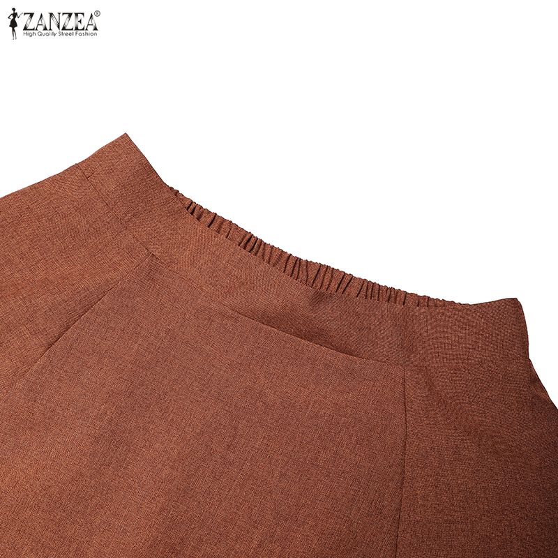 ZANZEA Women Elegant Outfits Long Sleeve Blouse and Skirts Casual Two Piece Suit Sets