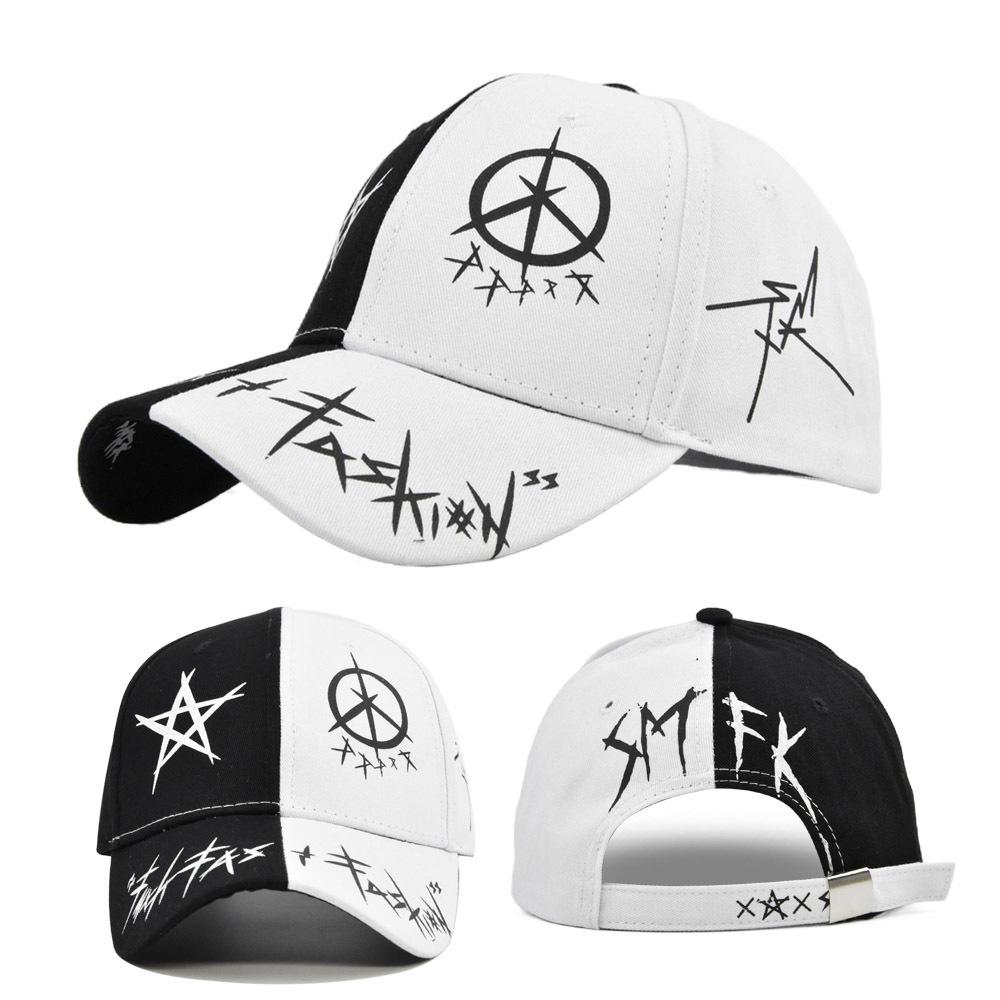 Berretti da Baseball Unisex Graffiti Viola e Nero Uomo Donna Hip Hop Cappello Moda Cappello da Sole Casual Cappelli Regolabili Cappello Snapback