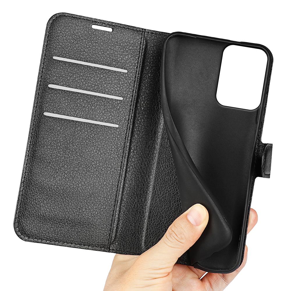 For Motorola Moto G45 5G/G34 5G Case Folio Stand View Leather Phone Cover Litchi Texture