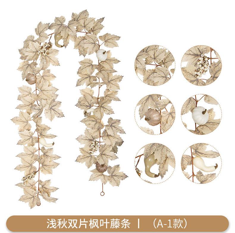 Fleur Artificielle Simulation Feuille d'Érable Vigne Européenne et Américaine Saison de la Récolte Enroulement Vigne de Simulation Décoration Extérieure Feuille d'Érable de Simulation