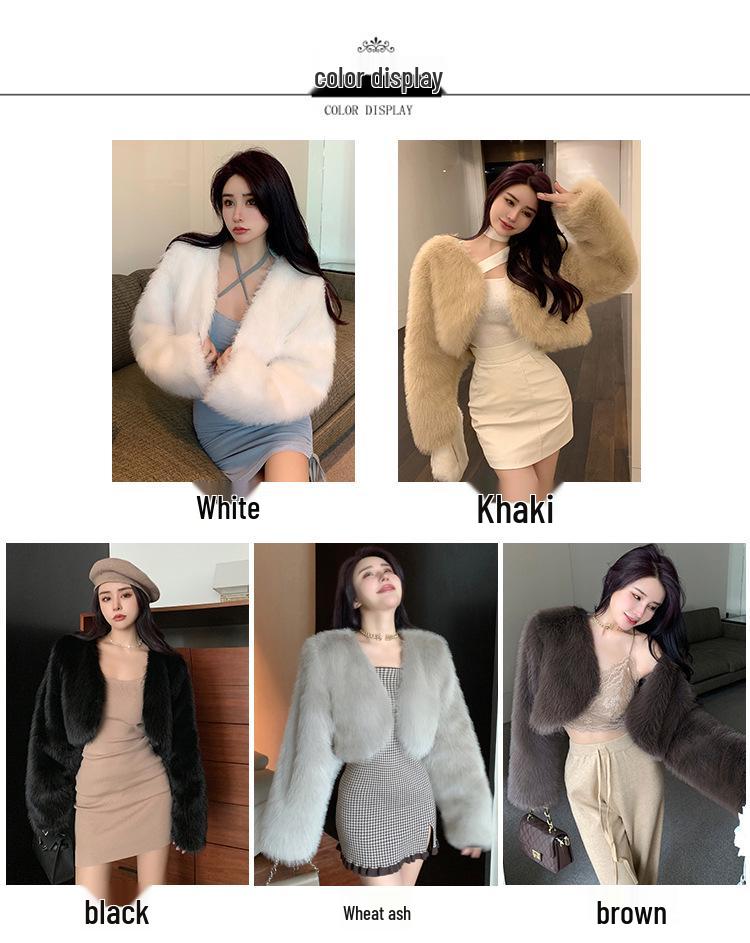 Women's Trendy Faux Fur Eco-Friendly Winter Coat - Short, Plush, and Stylish