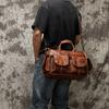 Handgefertigte Messenger Bag aus Rindsleder, lässige Retro-Cambridge-Tasche aus pflanzlich gegerbtem Leder, echte Leder-Hand-Messenger-Tasche