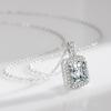 Modian 925 Sterling Silber Rechteck 5A Zirkonia Funkelnde Anhänger Halskette Kette Charm Hochzeit Verlobungsschmuck Für Frauen