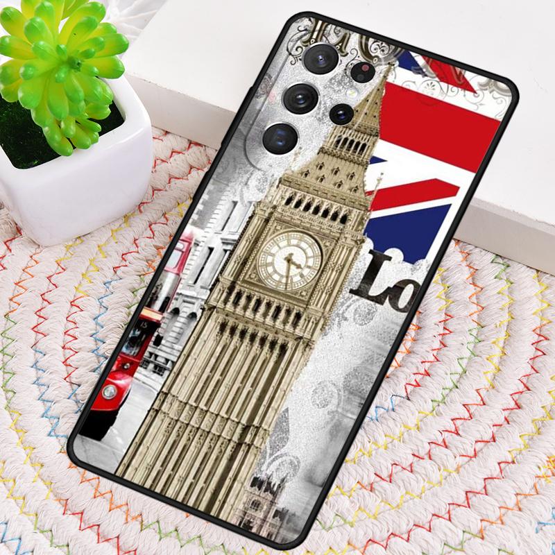 London Bus England Big Ben Silicone Phone Case For Samsung Galaxy note 10 pro S26 S25 S24 S23 S22 S21 Plus S25Ultra Capa Cover