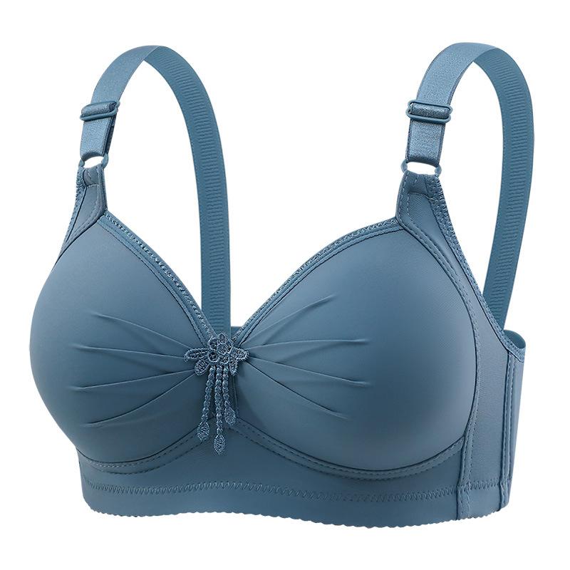 Middle-aged and elderly bras, non-magnetic adjustment type, no steel ring underwear, thin cup, full cup, large women's underwear, large breasts