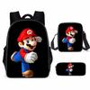 Super Mario Backpack School Bag With Lunch Bag And Pencil Pouch High Capacity Wear Resistant Breathable