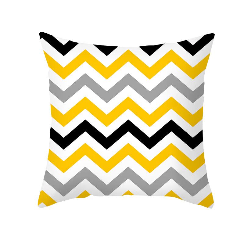 Kissenbezug im nordischen Stil, abstrakt gelb, geometrisch, kurzvelour, Zuhause, Sofa, Kissen, Kissenbezug