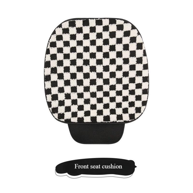 Cartoon Pochacco Grid Winter Plush Universal Car Seat Cushion Covers Skin Friendly Comfortable Puppy Design Car Accessories