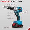 ONEVAN Brushless Electric Rivet Gun Cordless LED Rivet Nut Gun Drill Insert Automatic Riveting Tool For Makita 18V Battery Pin