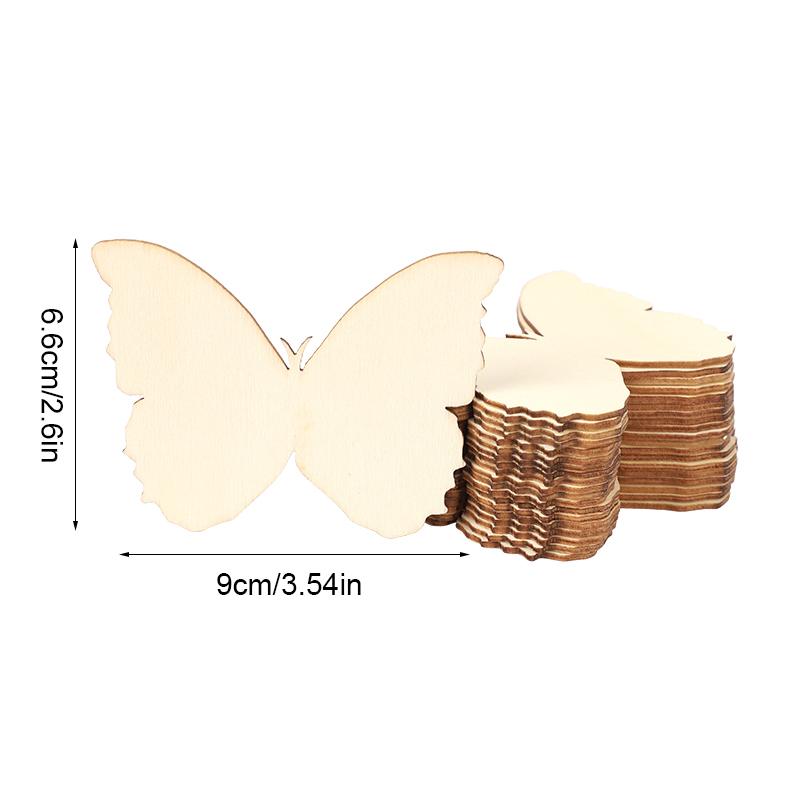 10pcs Wooden Butterfly Blank Wood Slices Kids Painting Crafts Wedding Easter Home Decorations Butterfly Birthday Party DIY Gift